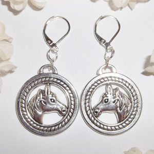 Horse Earrings, Silver Horse Earrings, Horse Jewelry, Earrings, Horse Gift A403